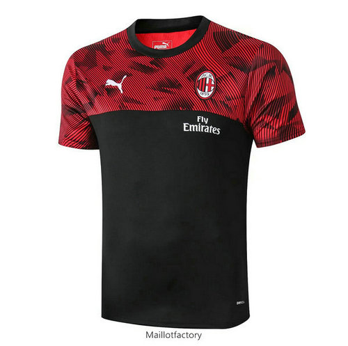 Pas cher Maillot du AC Milan Pré-Match 2019/20 Noir/Rouge