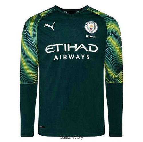 Pas cher Maillot du Manchester City 2019/20 Gardien De But Vert Manche Longue