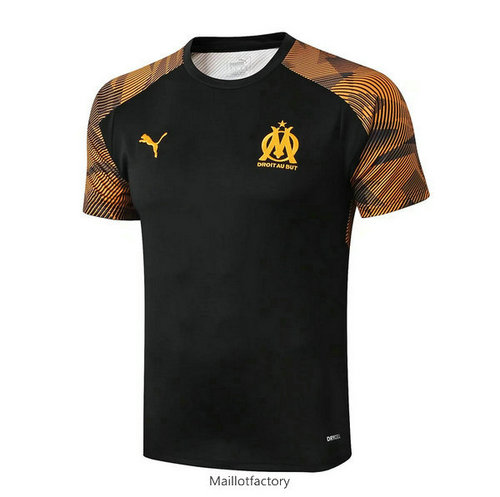 Flocage Maillot du Marseille Pré-Match 2019/20 Col Rond Jaune/Noir