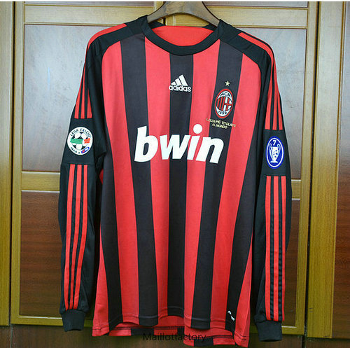 Vente Retro Maillot du AC Milan 2008-09 Manche Longue Domicile