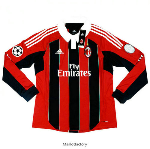 Achat Retro Maillot du AC Milan 2012-13 Manche Longue Domicile