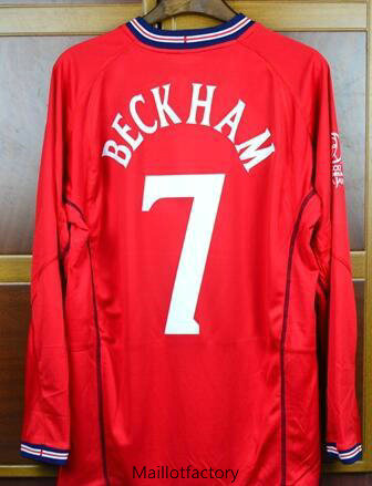 Achetés Retro Maillot du Angleterre Coupe du Monde 2002-03 Manche Longue Exterieur (7#Beckham)