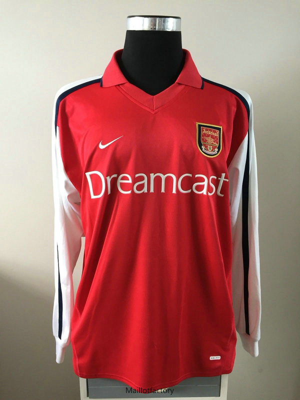 Pas cher Retro Maillot du Arsenal 2000-2002 Manche Longue Domicile