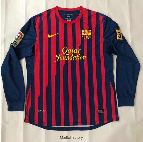 Pas cher Retro Maillot du Barcelone 2011-2012 Manche Longue Domicile