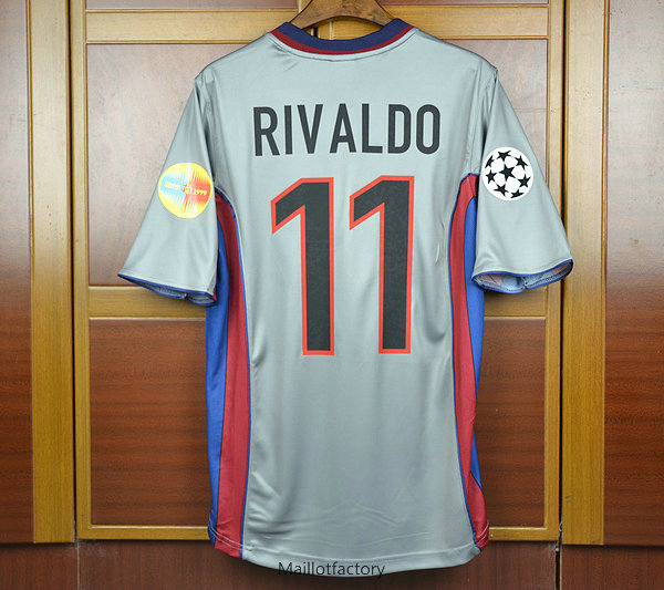 Nouveaux Retro Maillot du Centennial Silver Barcelona 1999-00 Exterieur Gris (11 Rivaldo)