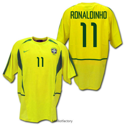 Achat Retro Maillot du Bresil 2002 Domicile (11 RONALDINHO)