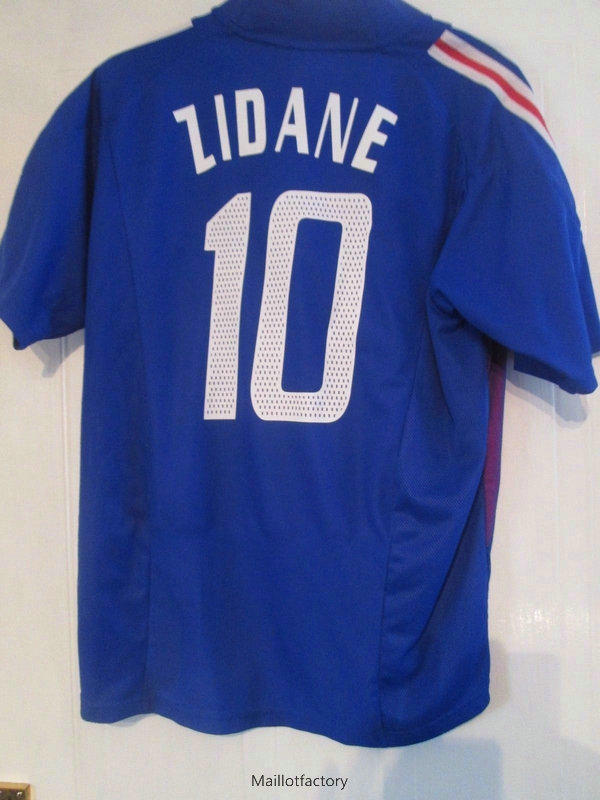 Soldes Retro Maillot du France Coupe du Monde 2002 Domicile (10 Zidane)