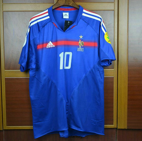 Achat Retro Maillot du France Coupe du Europe 2004 Domicile (10 Zidane)