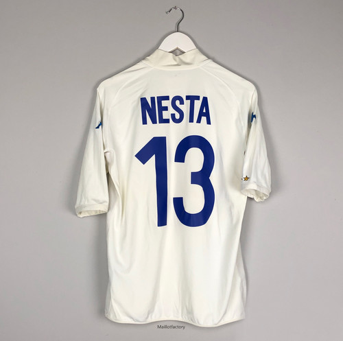 Vente Retro Maillot du Italie Coupe du Monde 2002 Exterieur Blanc (13 NESTA)