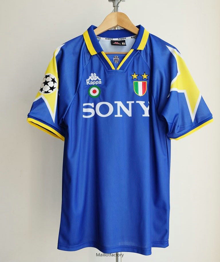 Soldes Retro Maillot du FinalJuventus Champions League 1995-96 Exterieur Bleu