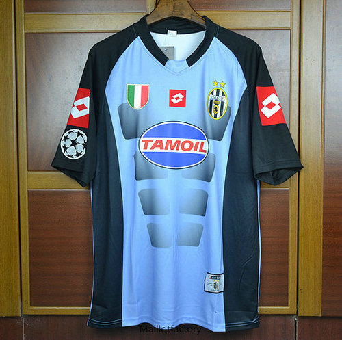 Pas cher Retro Maillot du Juventus Gardien De But Bleu Champions League 2002-03