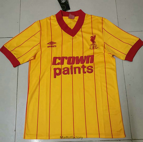 Achat Retro Maillot du Liverpool Champions League 1981-84 Jaune