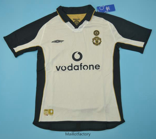 Achetés Retro Maillot du Manchester united 2001-02 Third Blanc