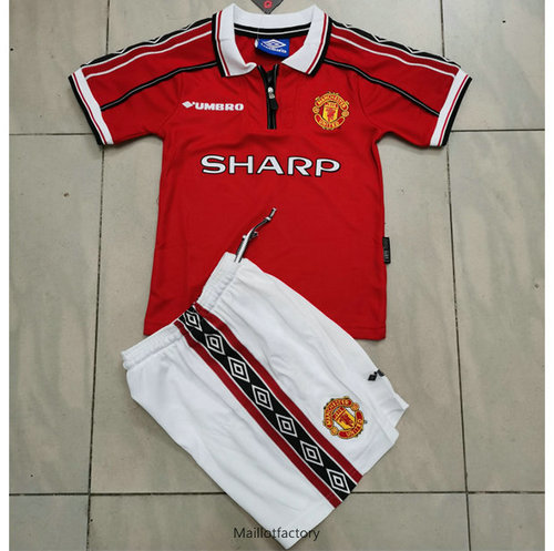 Pas cher Retro Maillot du Manchester United Enfant 1998-99 Domicile