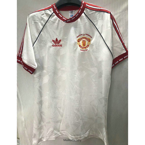 Achat Retro Maillot du Manchester United 1991 Exterieur Blanc