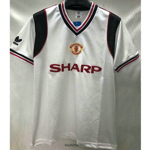 Achat Retro Maillot du Manchester United 1985 Exterieur Blanc