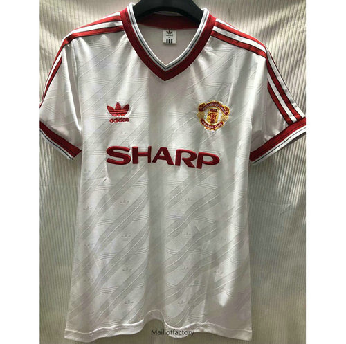 Nouveaux Retro Maillot du Manchester United 1986 Exterieur Blanc