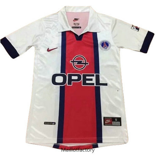 Pas cher Retro Maillot du PSG Blanc/Rouge 1998