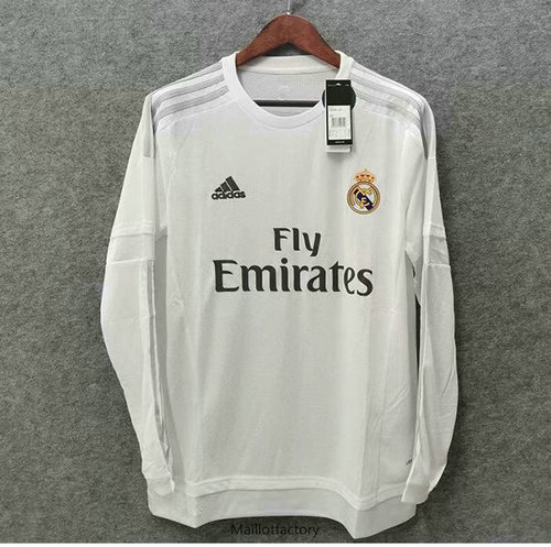 Soldes Retro Maillot du Real Madrid 2015-16 Manche Longue Domicile