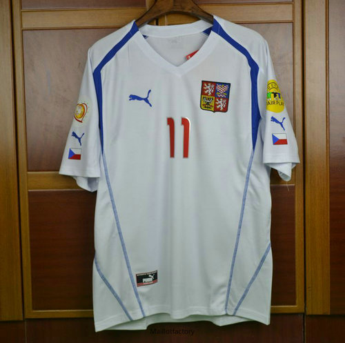 Flocage Retro Maillot du République Tchèque Coupe du Europe 2004 Exterieur (11 Nedved)