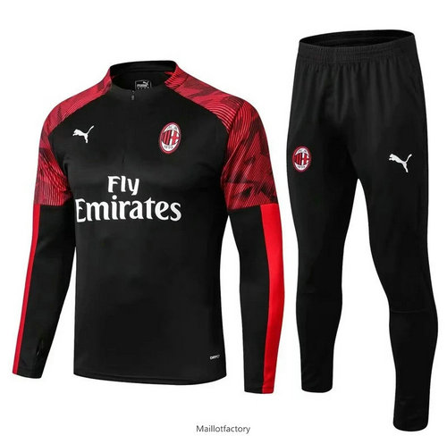 Pas cher Survetement AC Milan 2019/20 Noir/Rouge