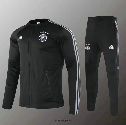 Nouveaux Veste Survetement Allemagne 2020/21 Noir/Blanc