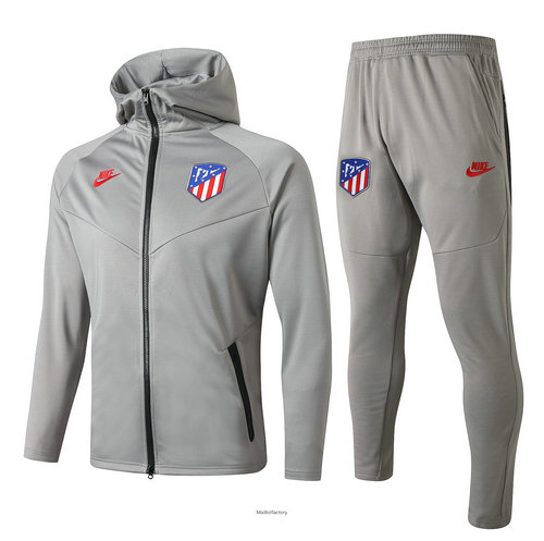 Nouveaux Survetement Atletico Madrid 2019/20 Gris à Capuche