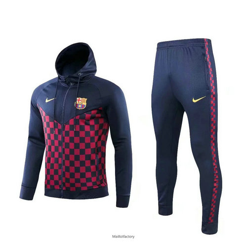 Achat Veste Survetement Barcelone 2019/20 à Capuche Rouge Grille