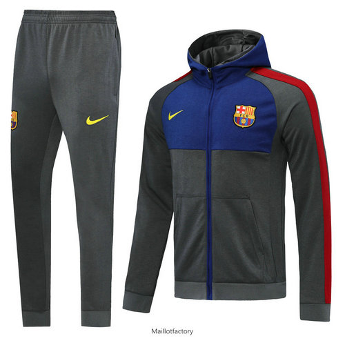 Achat Veste Survetement Barcelone 2019/20 Gris/Bleu à Capuche