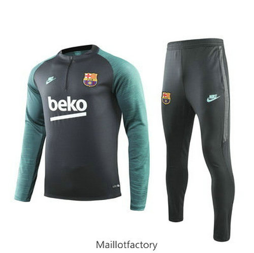 Achetés Survetement Barcelone 2019/20 vert noirâtre/Noir Col Rond sweat zippé