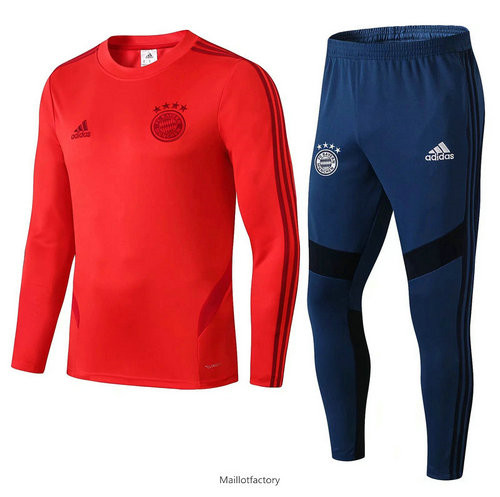 Achetez Survetement Bayern Munich 2019/20 Rouge + Short Bleu Col Rond