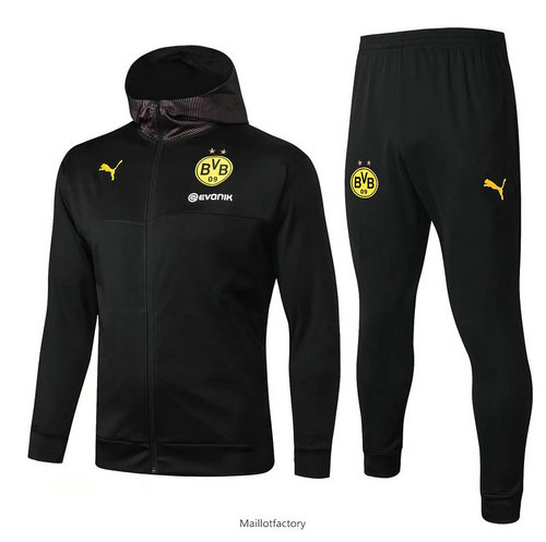 Prix Veste Survetement Borussia Dortmund 2019/20 Noir à Capuche