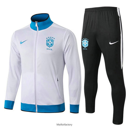 Achetés Veste Survetement Brésil 2019/20 Blanc/Noir/BleuCol Haut