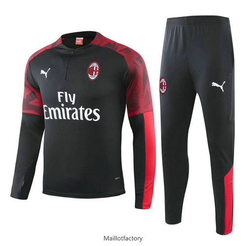 Soldes Survetement Enfant AC Milan 2019/20 Noir/Rouge