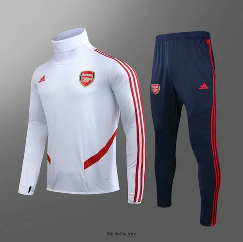 Achat Survetement Enfant Arsenal 2019/20 Blanc/Rouge Col Rond