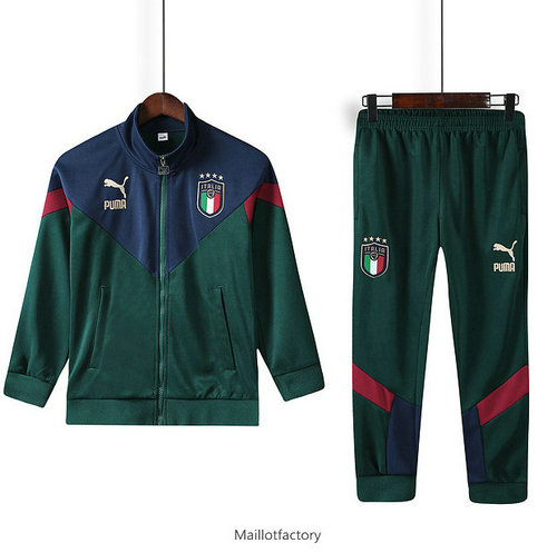 Prix Veste Survetement Enfant Italie 2019/20 Enfant Armee Verte/Bleu