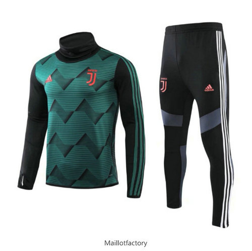 Soldes Survetement Enfant Juventus 2019/20 Vert/Noir Col haut