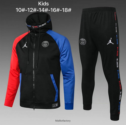 Achat Veste Survetement Enfant PSG Jordan 2020/21 à Capuche Noir