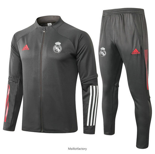 Nouveaux Veste Survetement Enfant Real Madrid 2020/21 Enfant Gris foncé