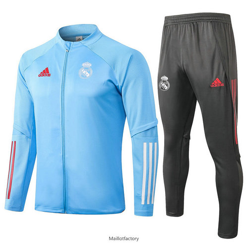 Pas cher Veste Survetement Enfant Real Madrid 2020/21 Enfant Bleu clair