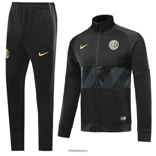 Nouveaux Veste Survetement Inter Milan 2019/20 Noir Col Haut