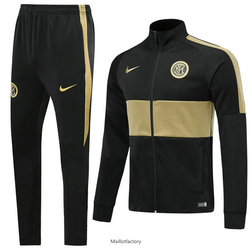 Achetés Veste Survetement Inter Milan 2019/20 Noir/Kaki Col Haut