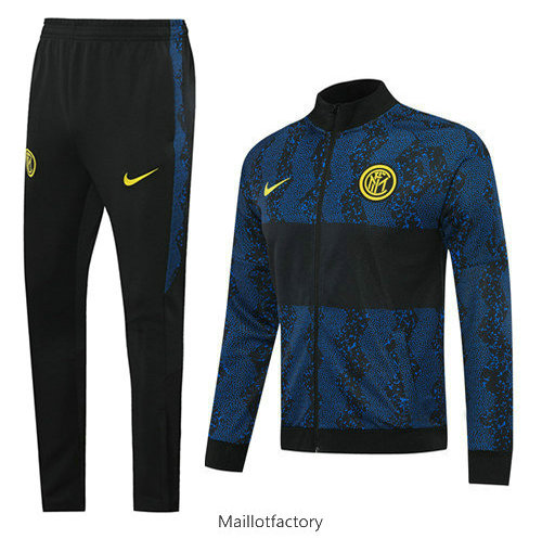 Soldes Veste Survetement Inter Milan 2020/21 Noir/Bleu