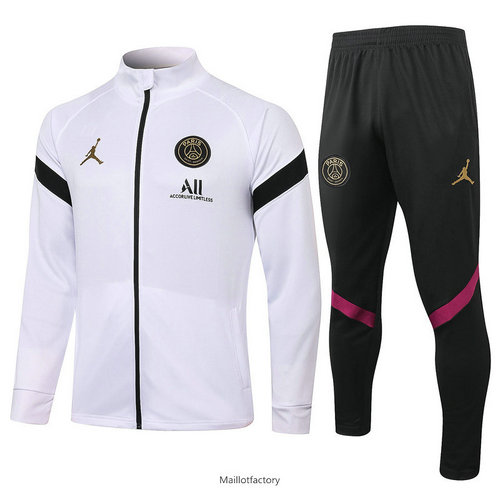 Soldes Veste Survetement Jordan 2020/21 Blanc/Noir