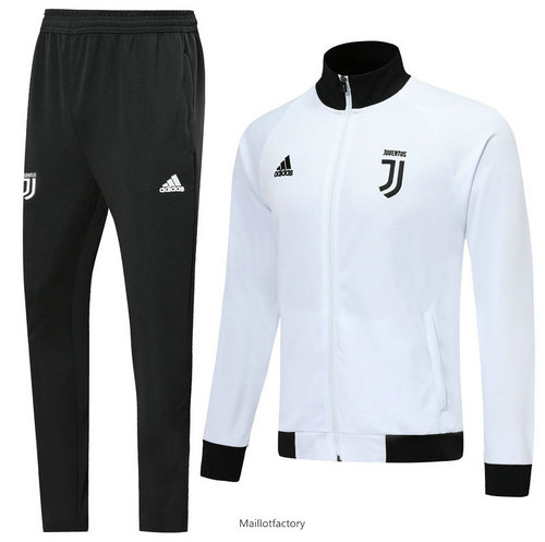 Nouveaux Veste Survetement Juventus 2019/20 Blanc + Short Noir Col Haut