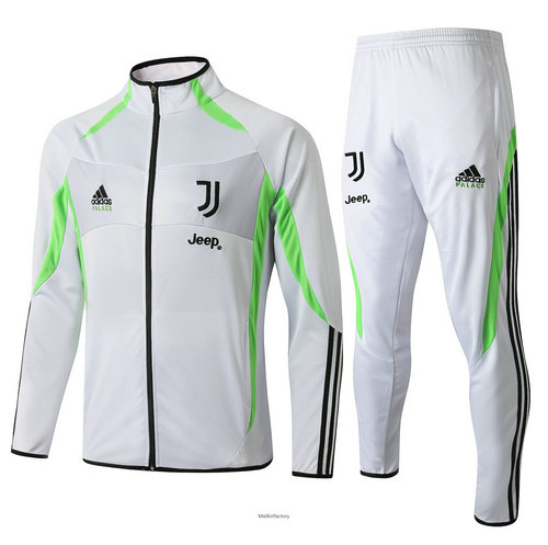 Prix Veste Survetement Juventus 2019/20 Blanc/Vert bande