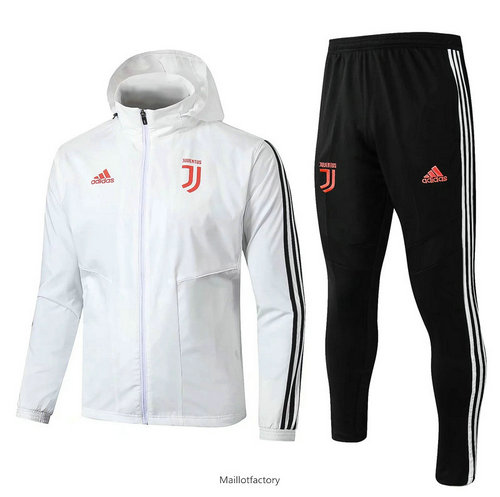 Achetés Coupe vent Juventus 2019/20 Blanc/Noir à Capuche