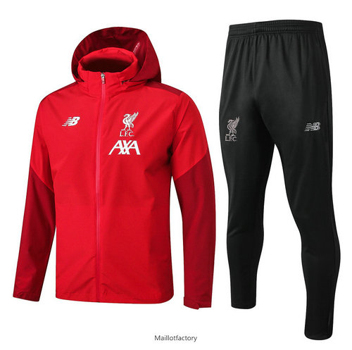 Pas cher Coupe vent Liverpool 2019/20 Rouge/Noir à Capuche