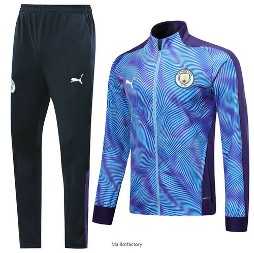 Vente Veste Survetement Manchester City 2019/20 Violet/Bleu