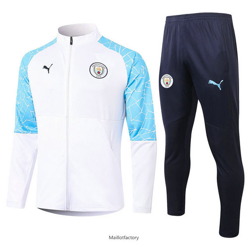 Soldes Veste Survetement Manchester City 2020/21 Blanc